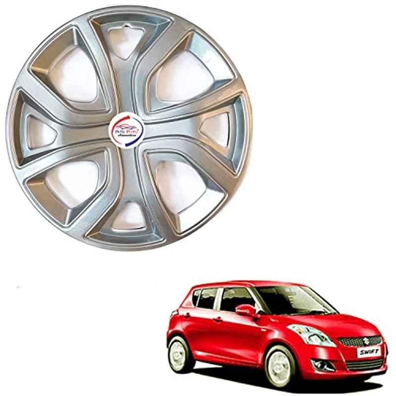 Auto Pearl 4 Pcs 14 inch ABS Press Type Hubcap Wheel Cover Set with Retention Ring for Maruti Suzuki Swift Type 3