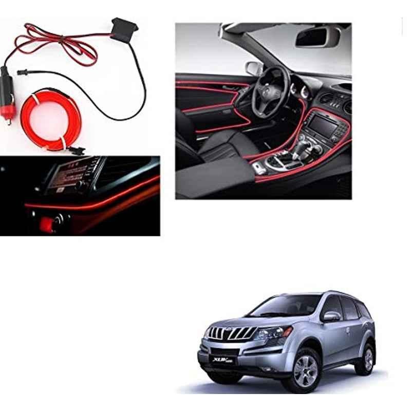 Kozdiko 12V Red Car Interior Decor Neon Strip Light for Mahindra XUV 500
