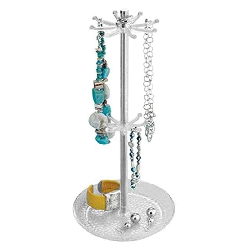 Interdesign 6.2x6.2x15.4 inch Plastic & Metal Clear Rain Jewerly Tree, 110766