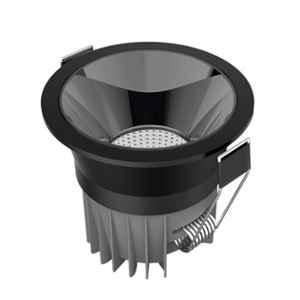 Fybros Opal 8W Polycarbonate Warm White Round LED COB Down Light with Metallic Black Reflector, FLS5670A