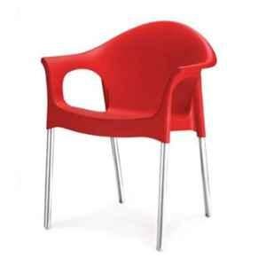 Nilkamal NS09 BRD Plastic Red Outdoor Chair