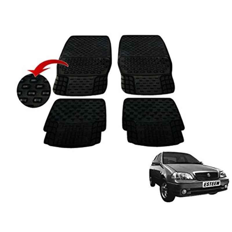 Kozdiko 4 Pcs PVC & Rubber Black Car Floor Mat Set for Maruti Suzuki Ciaz