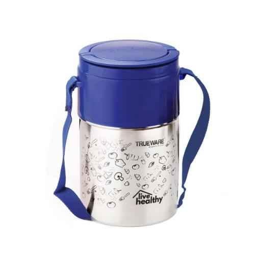 Topware 4 Container,Cylendrical Lunch Box, Blue 4 Containers  Lunch Box 