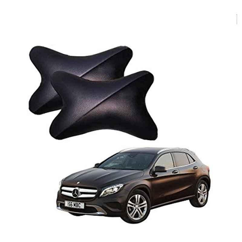 Kozdiko 2 Pcs Memory Foam Grey & Black Car Neck Rest Cushion Pillow Set for Mercedes Benz GLA-Class