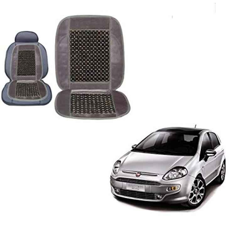 Kozdiko Wooden Bead Seat with Grey Velvet Border for Fiat Punto Evo