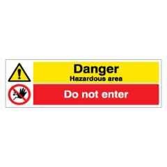 SUNSIGNS 300x100mm Vinyl Danger Hazardous area Do No Enter Signage, SN0150VNLOTHPIXAG