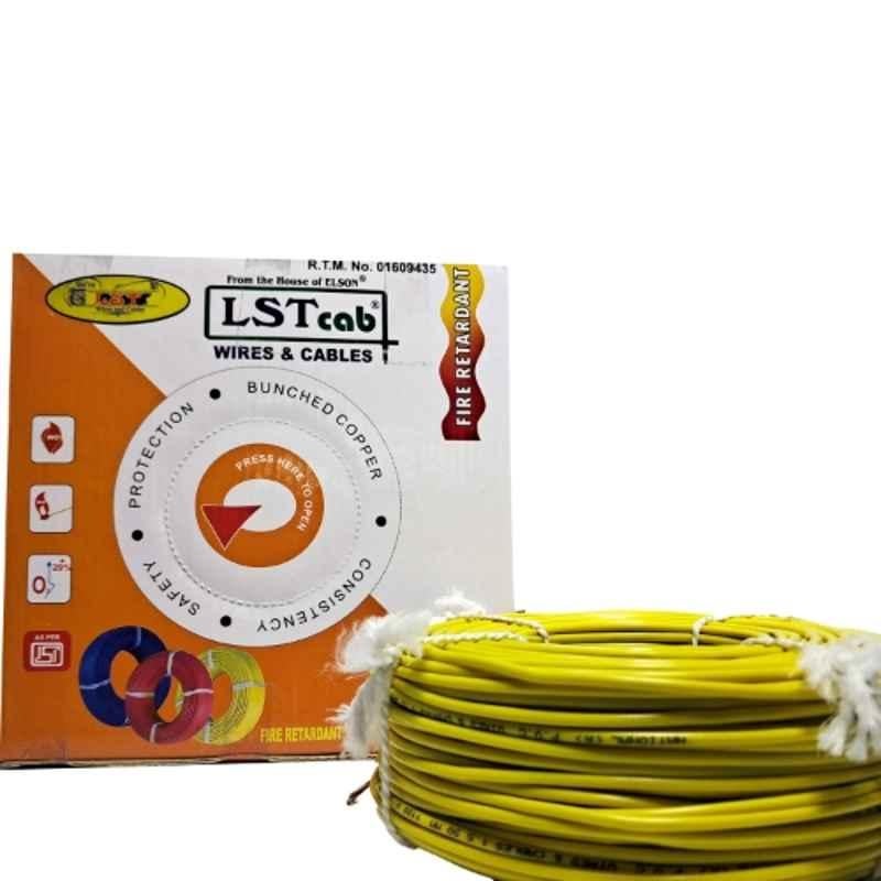 LST CAB 2.5 Sqmm Single Core Yellow FR PVC Insulated CCR Copper Wire for Domestic & Industrial Purpose, Length: 58 m