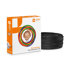 Orient Diamond 4 Sqmm Black PVC Insulated Copper Conductor Flame Retardant Wire, 711FRC5ZB0400D, Size: 90 m