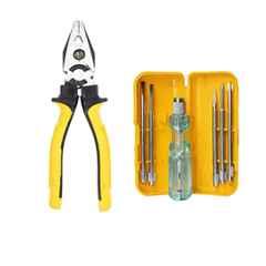 Hillgrove HGCM244 Chrome Vanadium Steel 8 inch Lineman Plier with 5 in 1 Screwdriver Set