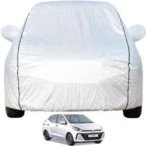 Allextreme Polyester Silver Car Cover with Mirror Pocket for Hyundai Aura 2021 & 2026 Models, PV-TT012