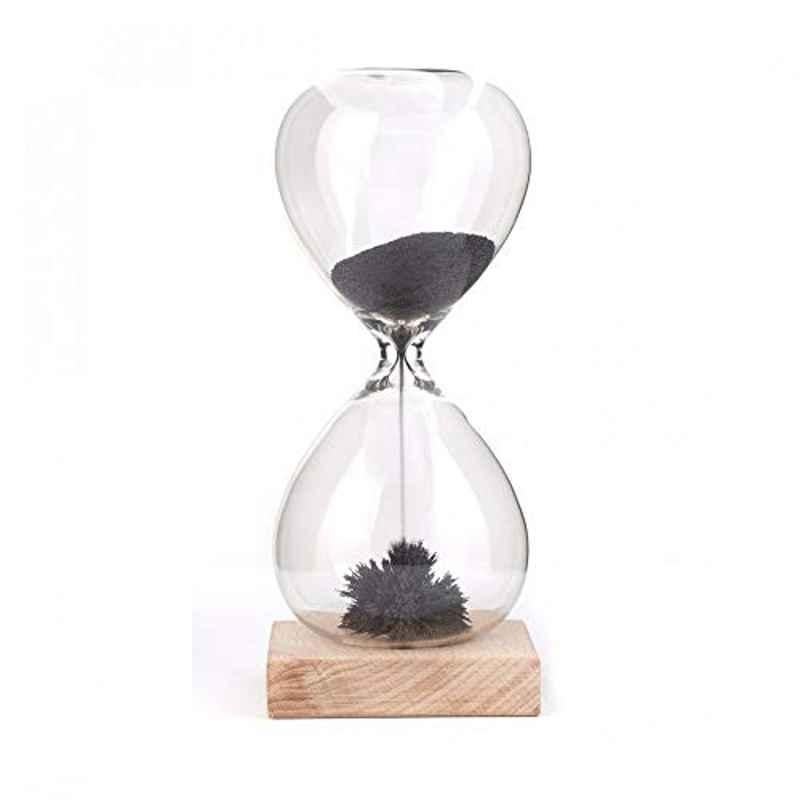 Rubik Glass Black Hourglass Sand Timer