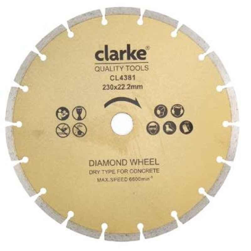 Clarke Diamond Blade Segmented-4.5 inch (115mm)x22.2mm Teethx20mm Bore Dia With 7mm Reduction Ring