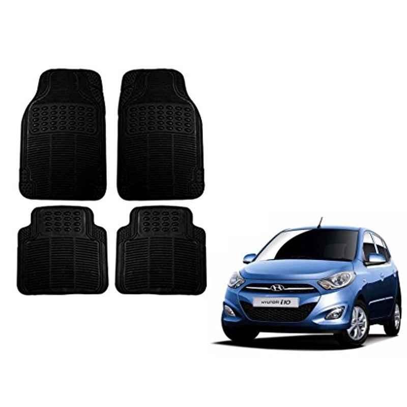 Kozdiko 4 Pcs Black Rubber Car Mat Set for Hyundai i10