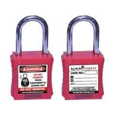 Lukko Safety 38mm Metal Shackle Red Safety Lockout Padlockwith 2 Master Keys, LS-LC37