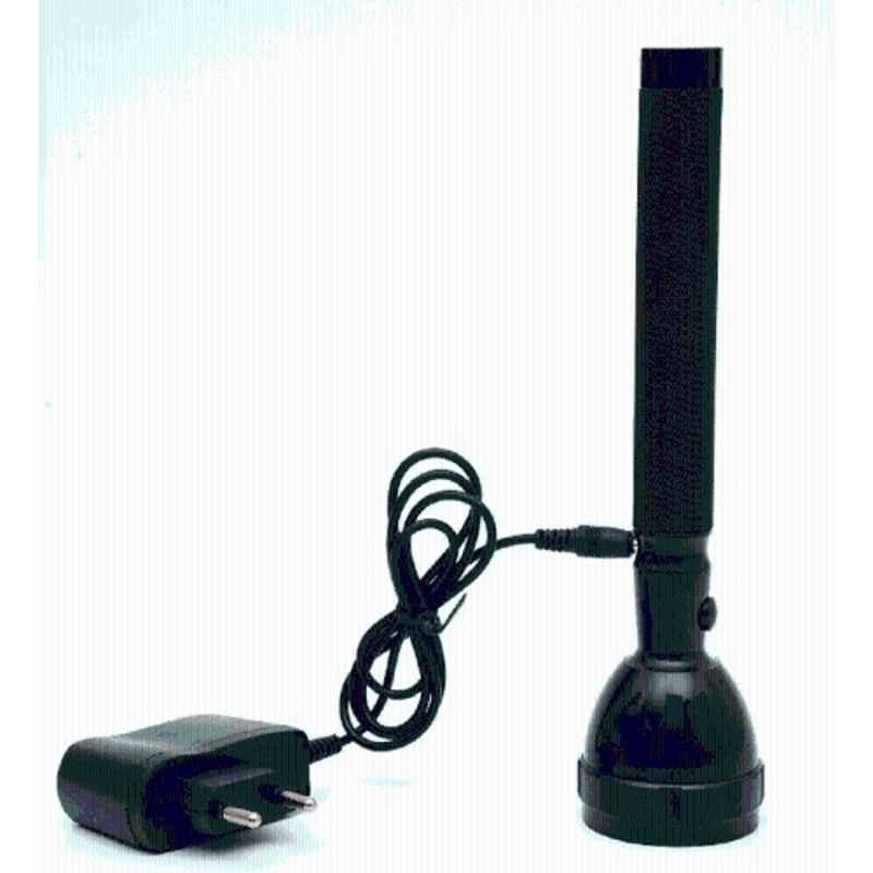 DP 2W 20.5cm ABS Black Original Long Range Rechargeable LED Flashlight Torch, DP-8990