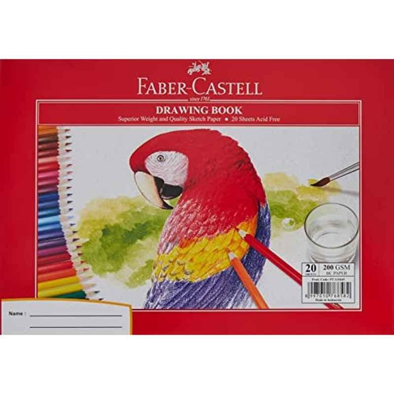 Faber-Castell 20 Sheets A4 White 200 GSM Drawing Book, 115445