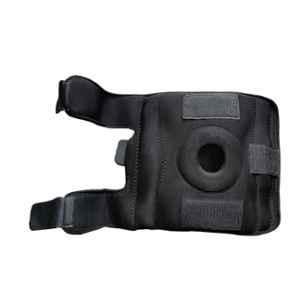Kudize Neoprene Open Patella Hinged Black Knee Brace with 3 Velcro Strap, Size: XL
