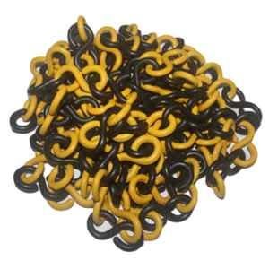 Ladwa 10m Plastic Yellow & Black S Hook Type Safety Barrier Cone Chain, LDW-10MTR-PLASTICHAIN-Y&B