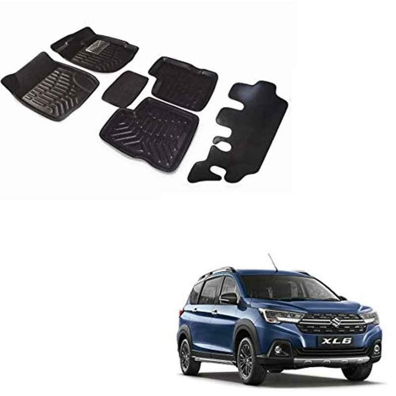 Kozdiko 3D Black Car Foot Mat Set for Maruti Suzuki XL6, koz_88225