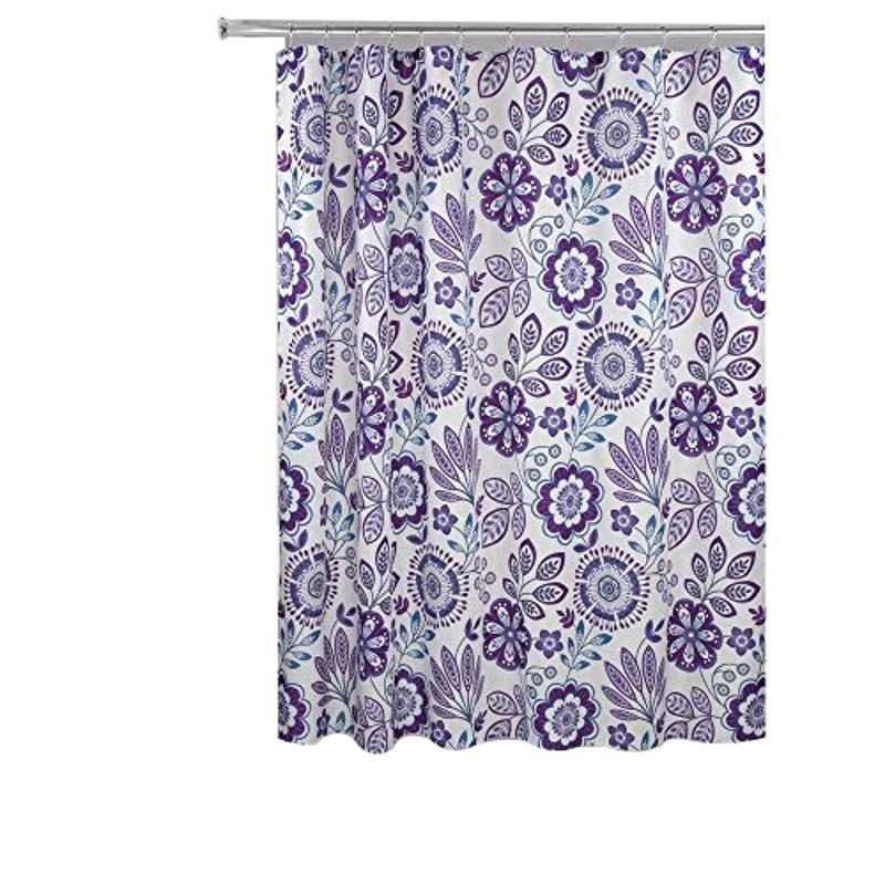 iDesign Luna Polyester Purple & Blue Floral Shower Curtain, 160937