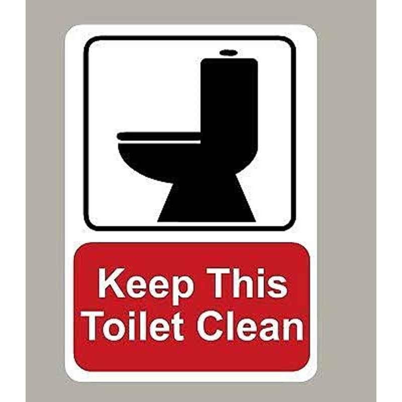 Abbasali A4 Keep This Toilet Clean Sticker (Pack of 2)