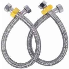 Fastgear 24 inch Stainless Steel Silver Connection Pipe, FG1886 (Pack of 2)