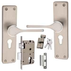 ATOM 203mm Zinc Silver Satin Finish Mortise Door Lock Set, MH-O50-CY-SS-OSK