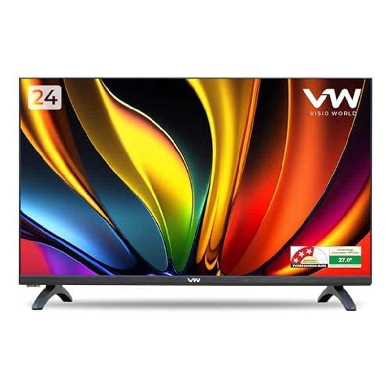 VW 24 inch 1366x768 Black HD Ready LED TV with IPE Technology, True Colour & 1 Year Warranty, VW24A