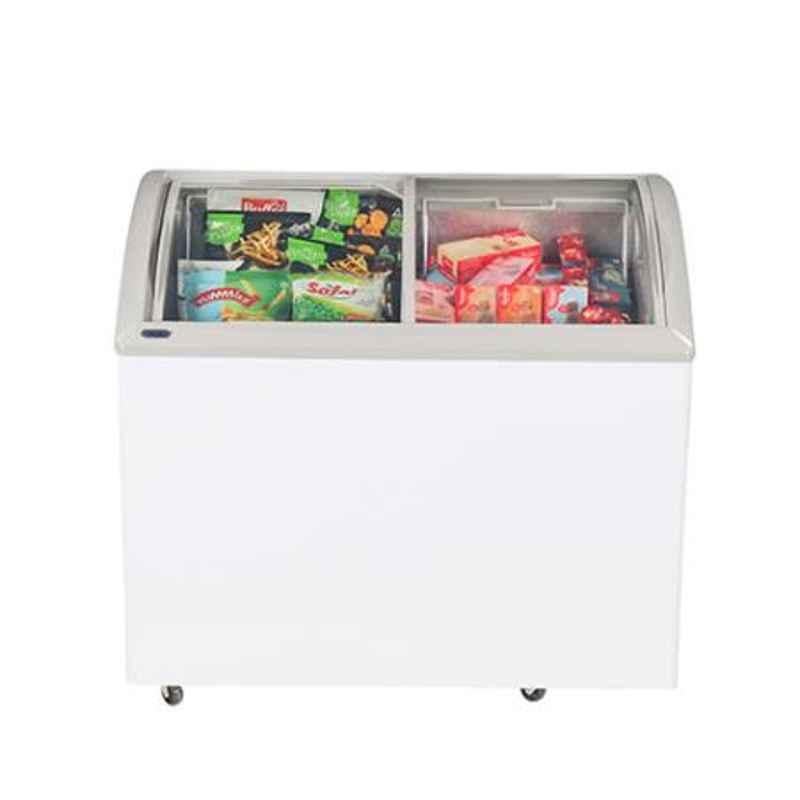 Haier 262L White Glass Top Curved Commercial Freezer, HCF-300GAM