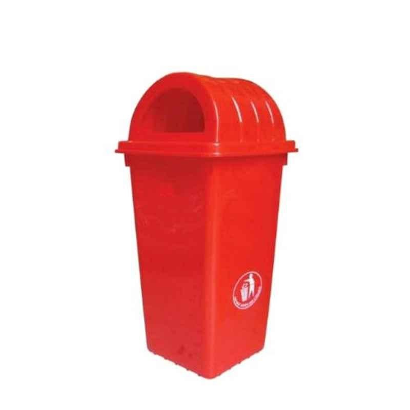 Delta Solutions 110L Plastic Red Litter Dome Dustbin