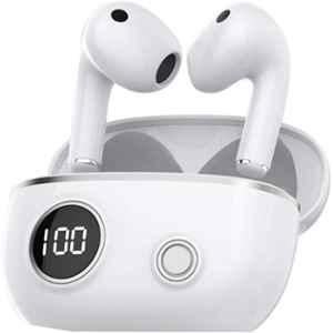 Tessco IPX5 White Wireless Earbuds with 40hr Battery Backup, IBuds-411