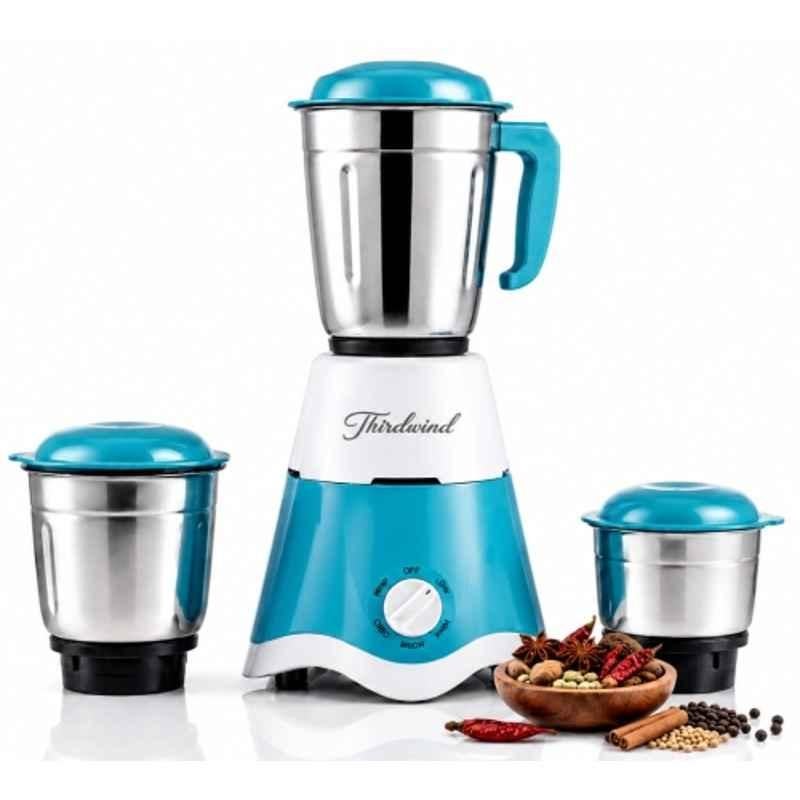 Thirdwind Higher 700W Blue & White Juicer Mixer Grinder with Powerful Motor, 3 Stainless Steel Jars & 2 Years Warranty