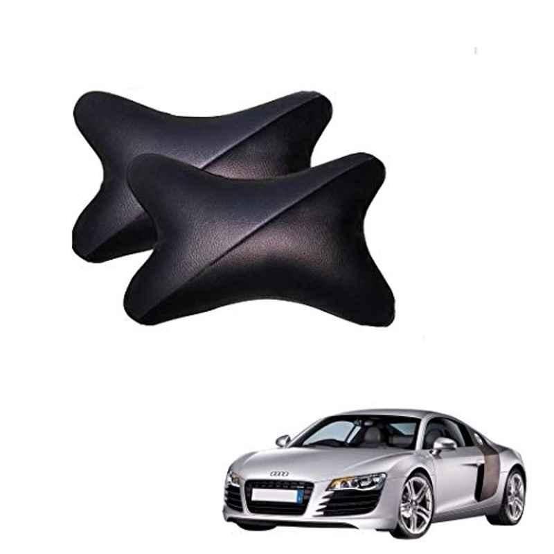 Kozdiko 2 Pcs Memory Foam Grey & Black Car Neck Rest Cushion Pillow Set for Audi R8