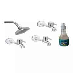 Fastgear 5 Pcs Turbo Stainless Steel Silver Chrome Finish Faucet Set with Shower, FG2231