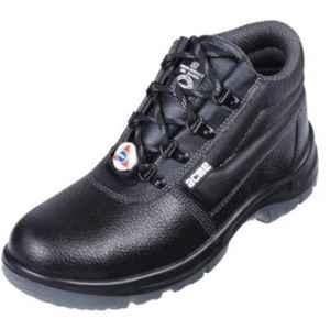 Acme Karoo Leather High Ankle Steel Toe Black Safety Shoes, Size: 12.5