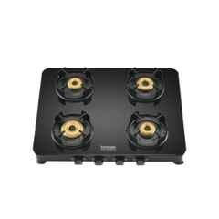 Hindware Alverio 4B Glass Top Cooktop with 4 Brass Burner & Manual Ignition, CT 100185