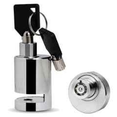 AllExtreme EXHDBL1 Chrome 7mm Pin Stainless Steel Anti Theft Disc Brake Security Lock