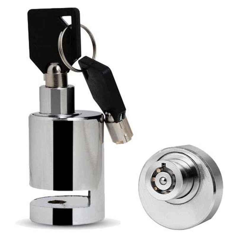 AllExtreme EXHDBL1 Chrome 7mm Pin Stainless Steel Anti Theft Disc Brake Security Lock