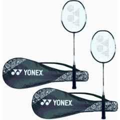 Yonex ZR 100 400g Light Grey Strung Badminton Racquet (Pack of 2)