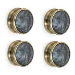 Plantex Knobs for Drawers/Drawer Knobs/Round Knob for Cabinets/Pull-Push Knob for Kitchen/Bedroom Drawers (Pack of 4) Antique Brass