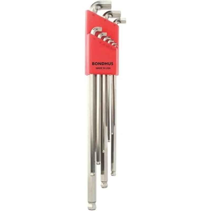 Bondhus SBLX7MB 7 Pcs Extra Long BriteGuard Stubby Ball End L-Wrench Set, 16792
