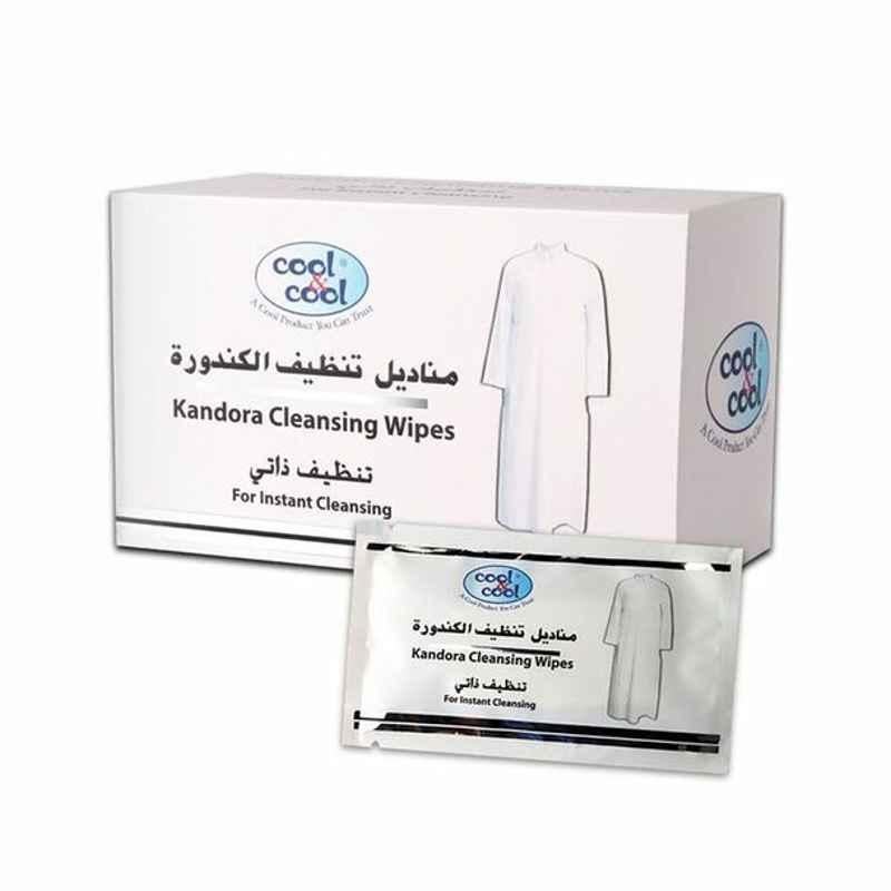 Cool and Cool Kandora Cleansing Wipes, 15x20cm, 12 Sachets/Pack