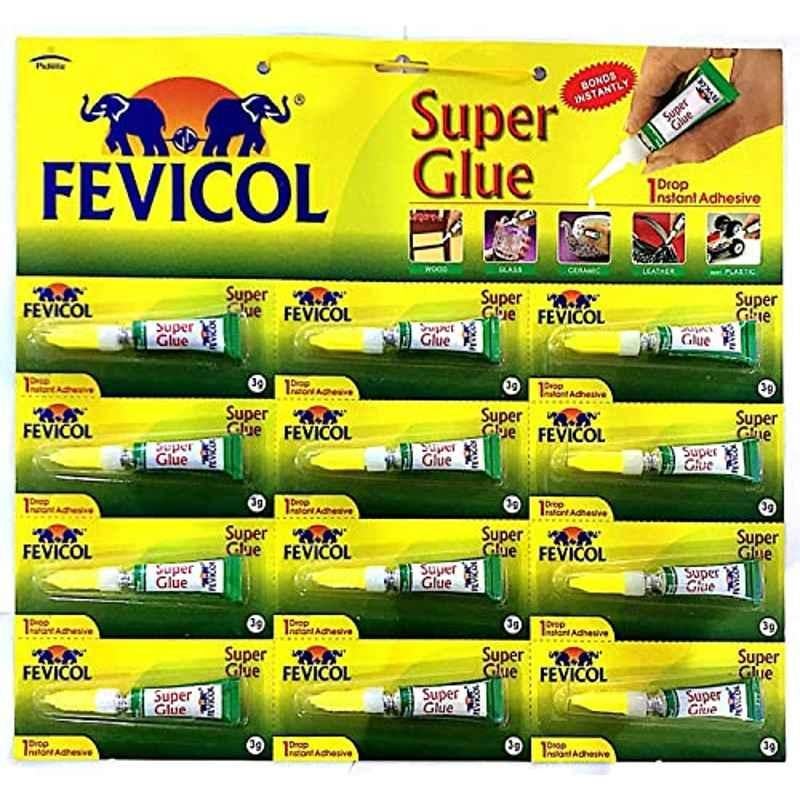 Fevicol Super Glue 1 Drop Instant Adhesive, 3Gx12 Nos