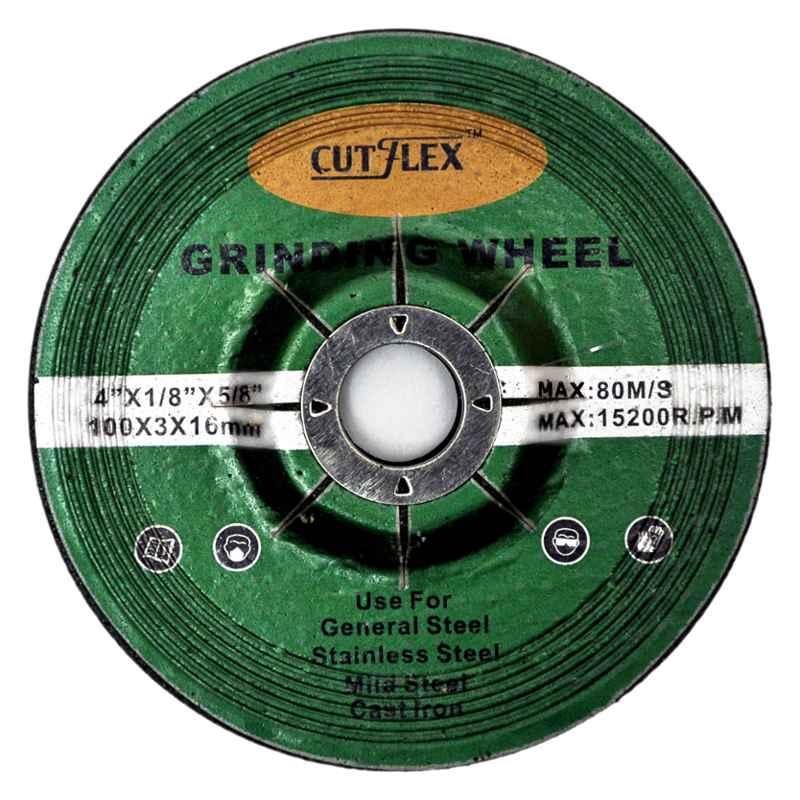 Cutflex 100x3x16mm Green Flexible Grinding Wheel (Pack of 25)