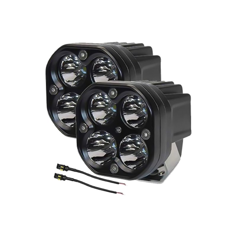 AOW 60W Heavy Super Bright 4Led Spot Flood Beam Driving Fog Lamp (60W, 2 PCS) for KTM Duke 200