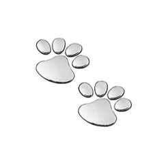Viva City 2 Pcs Soonai Silver 3D Foot Mark Lucky Charm Car & Bike Sticker