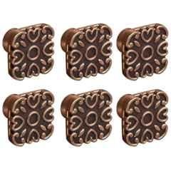 Plantex Knobs for Drawer/Square Drawer Knobs/Knobs for Cabinets/Pull-Push Knobs for Kitchen/Bedroom Drawer (Pack of 6) DTK-299, Antique Copper