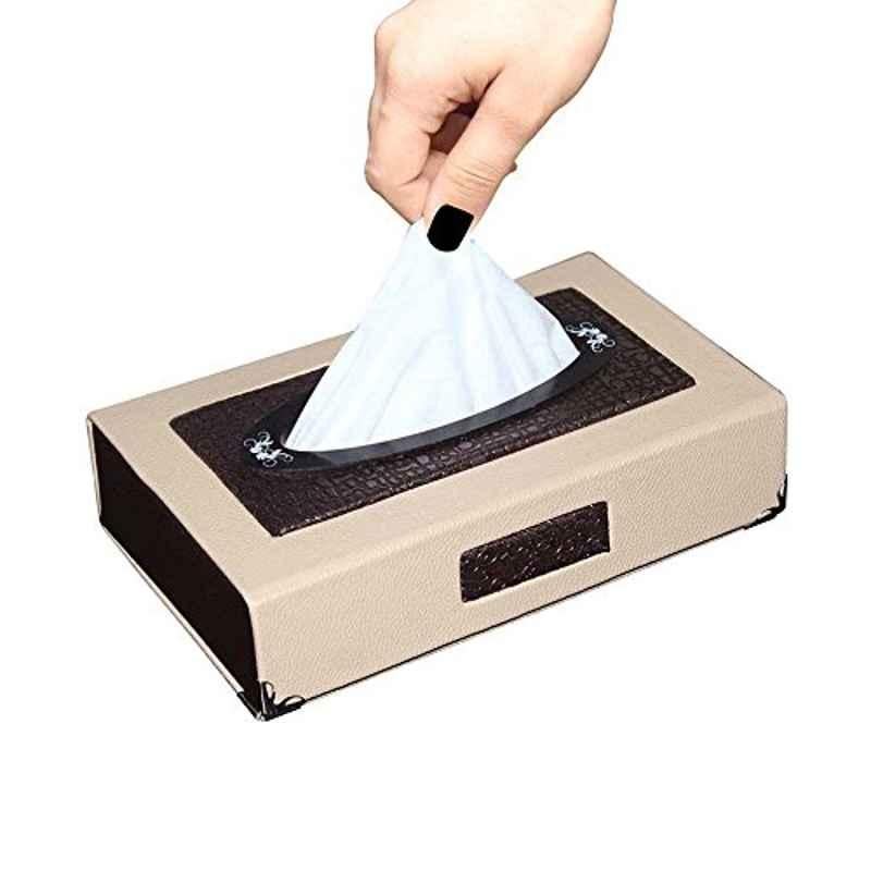 Kozdiko Leatherette Designer Car Tissue Paper Dispenser Box with 200 Sheets (100 Pulls) for Maruti Suzuki Ignis