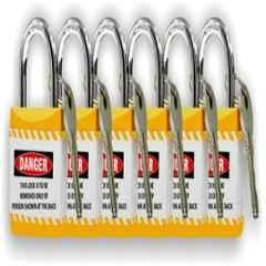 Asian Loto Yellow Regular Shackle Jacket Padlock, ALC-LPR-YYYYY (Pack of 5)
