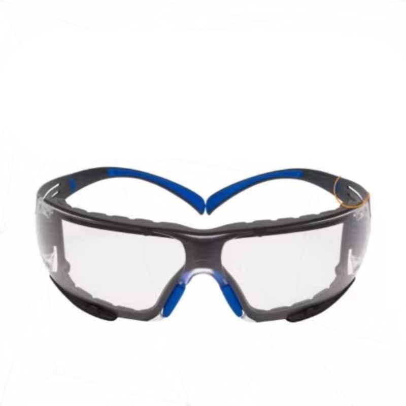 3M SecureFit 400 Blue & Grey Frame Clear Lens Safety Glasses, SF401SGAF-BLU-EU